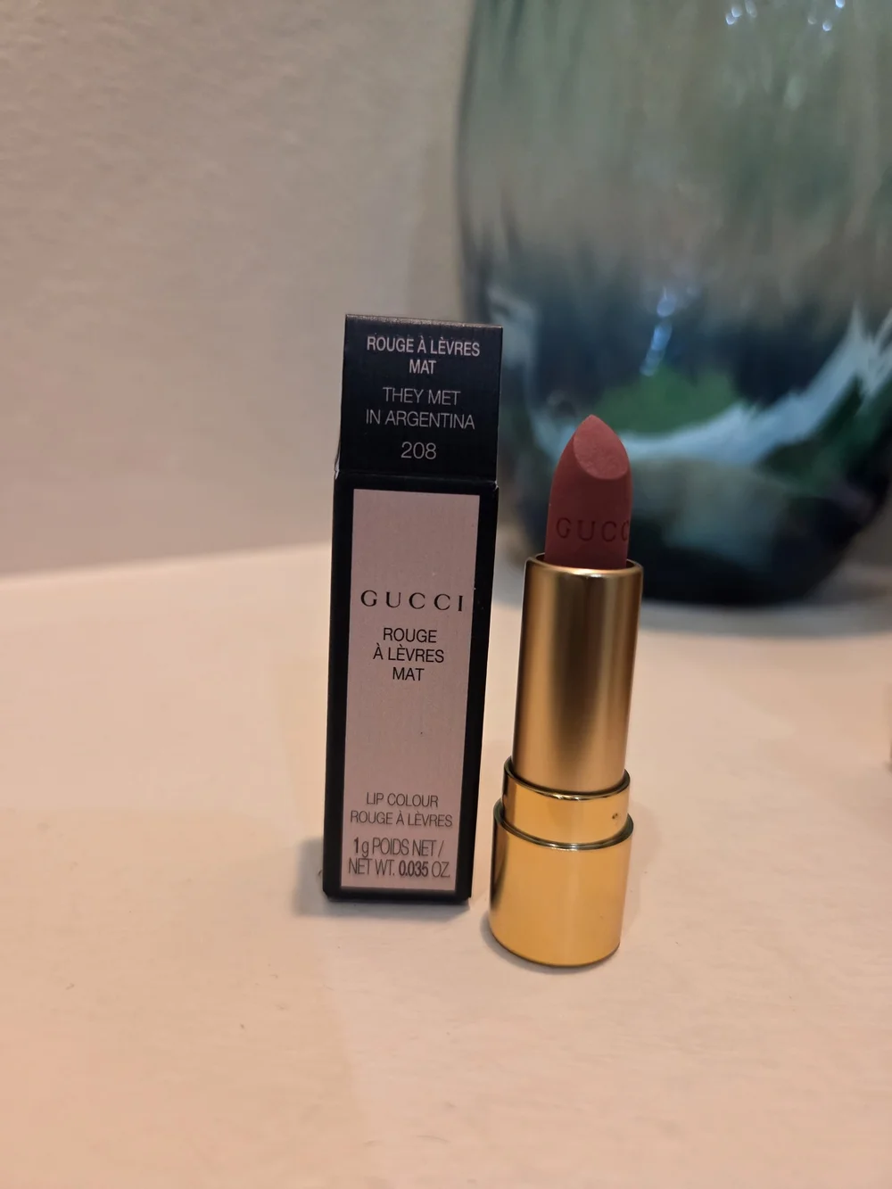 Gucci Rouge à Lèvres Mat Mini Lipstick 208 They Met In Argentina 1g New with Box